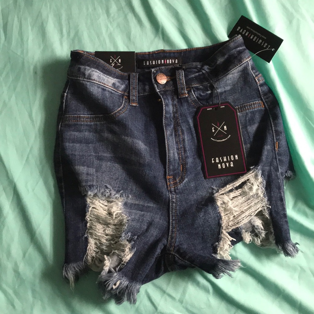 Distressed jean fashion nova shorts